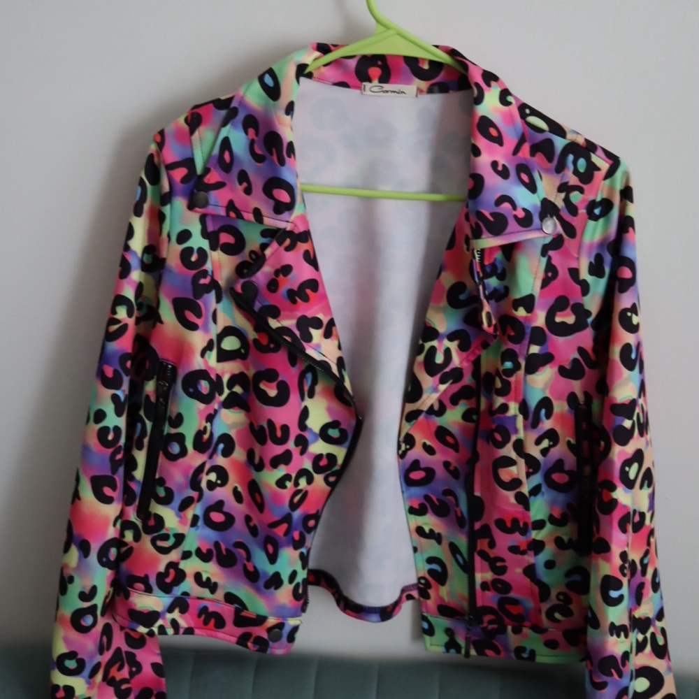 Multi Color Leopard Print Jacket - Picture 3 of 3